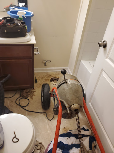 drain cleaning with large snake