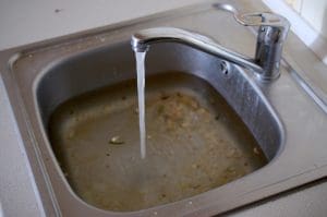 clogged kitchen sink